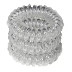 RONNEY S8 MET funny ring bubble - Profesjonalne gumki do włosów 3 sztuki 3,5 cm -przezroczyste